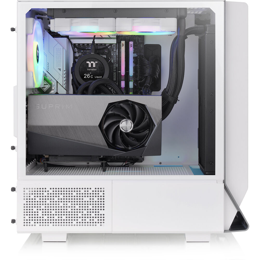 Thermaltake Ceres 300 Snow Case white ATX mid tower with ARGB fans and perforated front panel — view 28