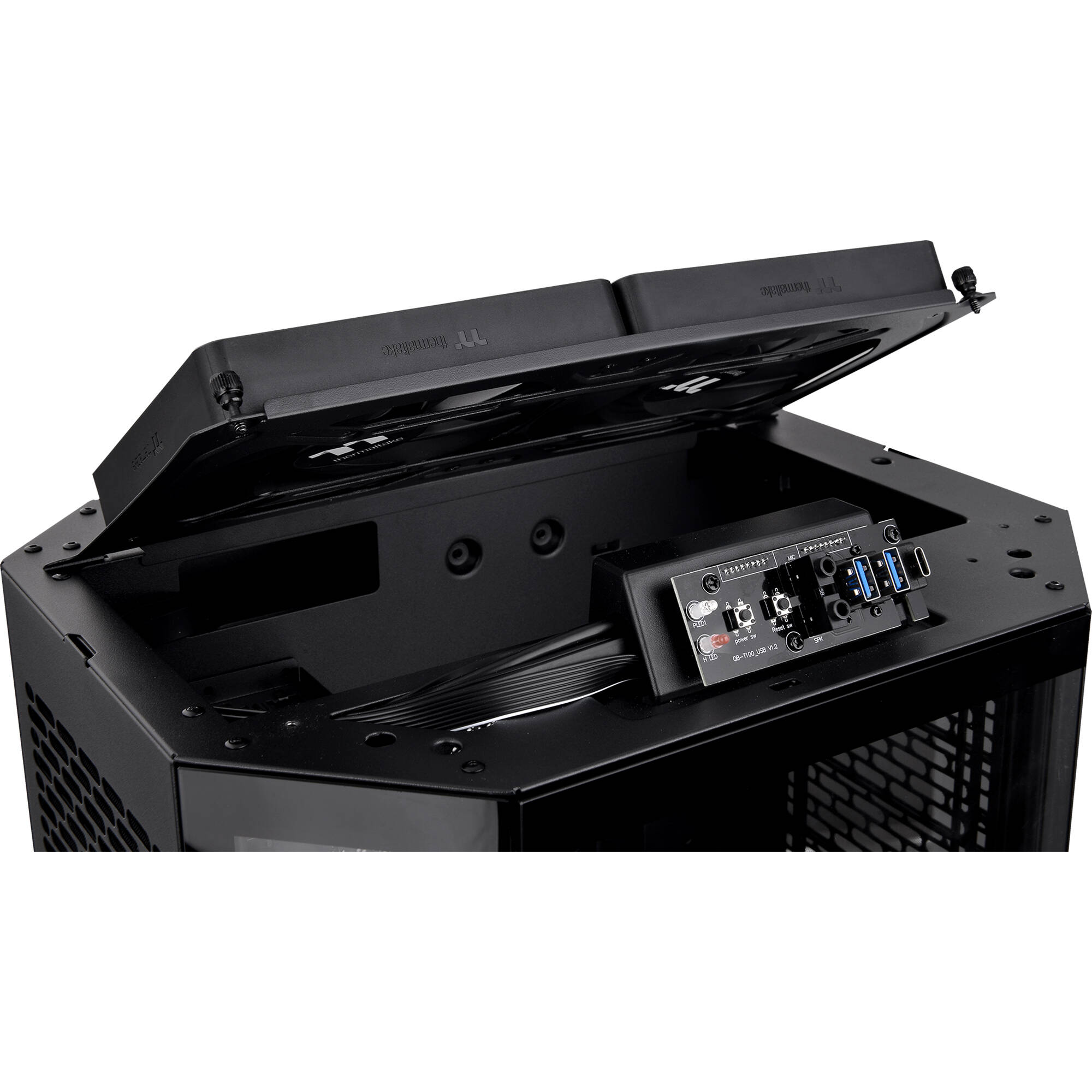 Thermaltake Tower 300 Black vertical PC case with octagonal prism design — view 11
