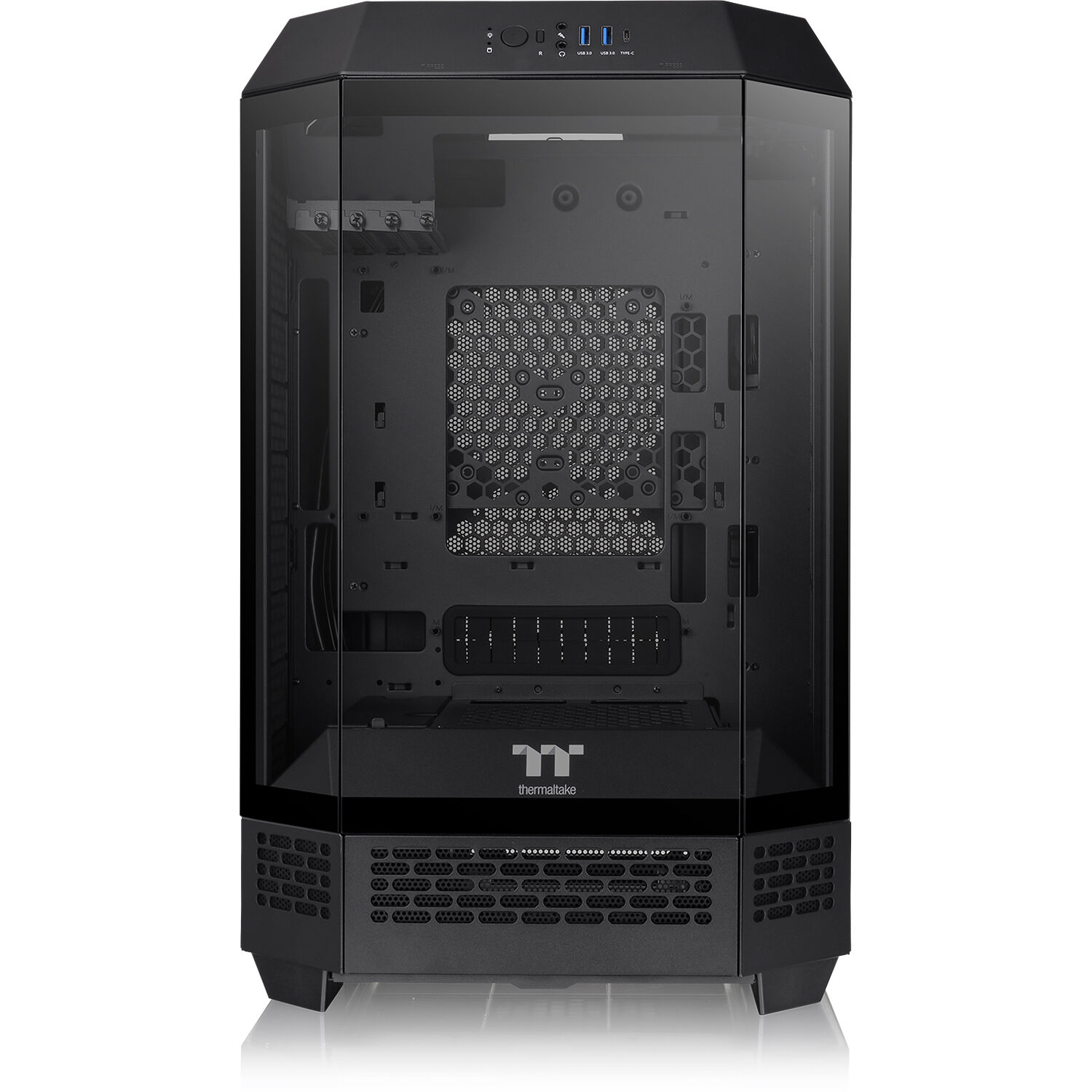 Thermaltake Tower 300 Black vertical PC case with octagonal prism design — view 2