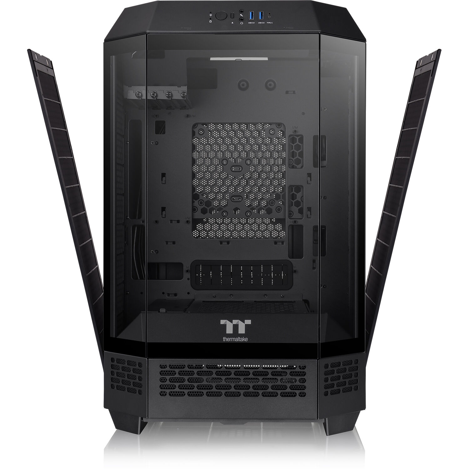 Thermaltake Tower 300 Black vertical PC case with octagonal prism design — view 3