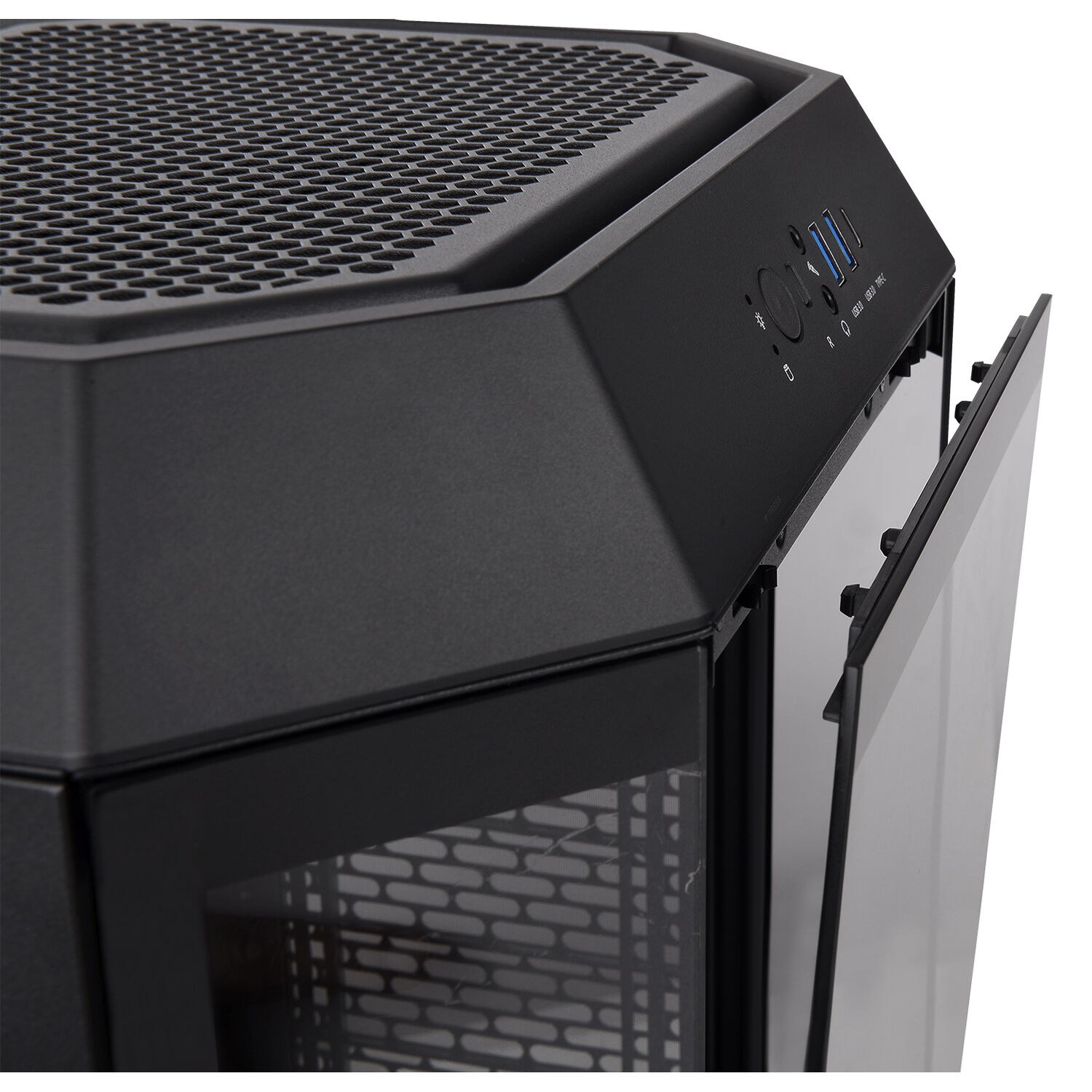 Thermaltake Tower 300 Black vertical PC case with octagonal prism design — view 8