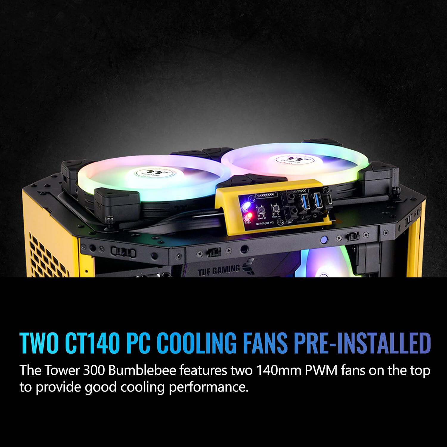 Thermaltake Tower 300 Bumblebee vertical mini tower PC case with octagonal prism design — view 4