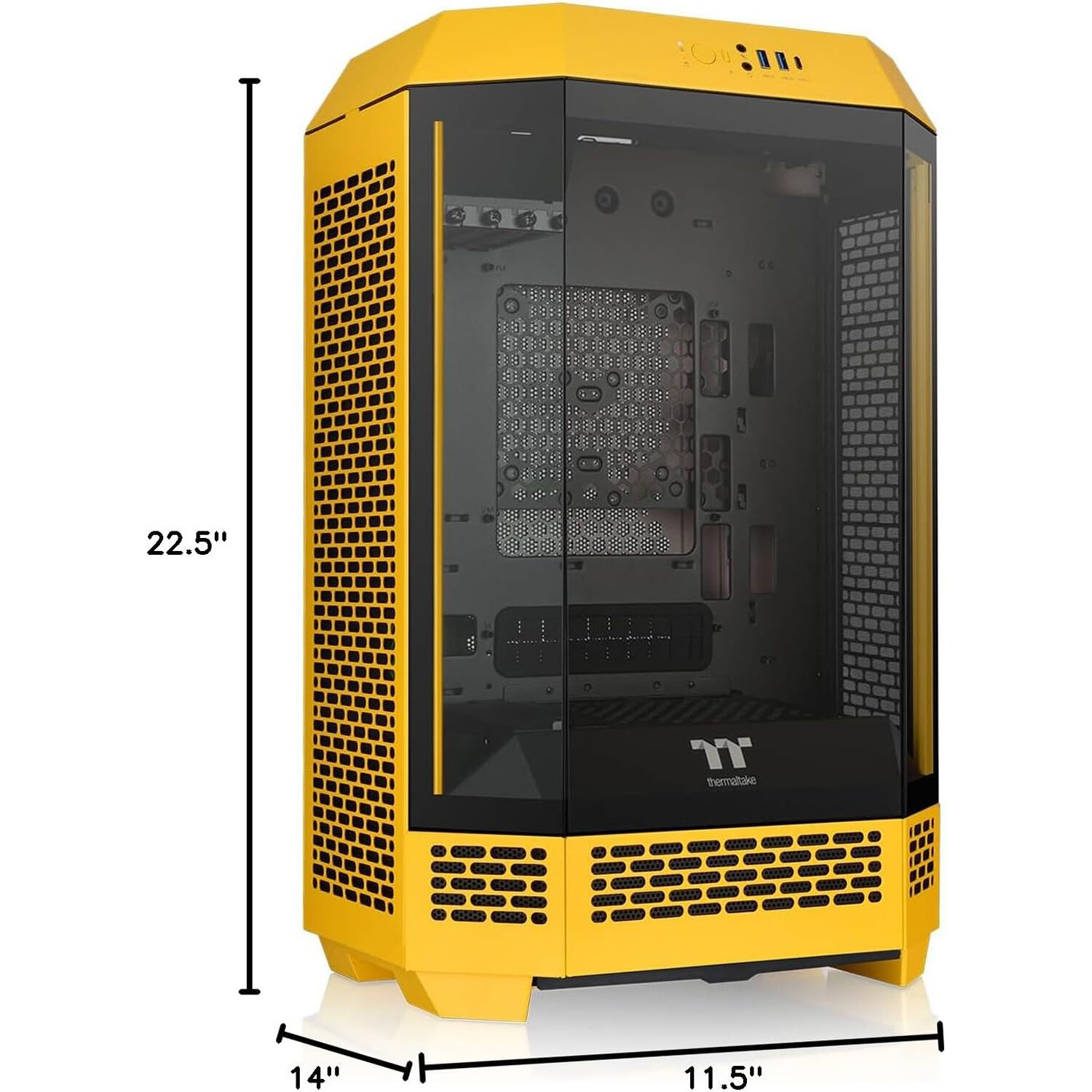 Thermaltake Tower 300 Bumblebee vertical mini tower PC case with octagonal prism design — view 6