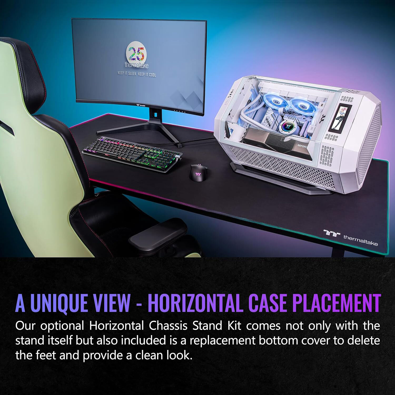 Thermaltake Tower 300 Matcha Green vertical Mini-ITX PC case with octagonal prism design — view 5