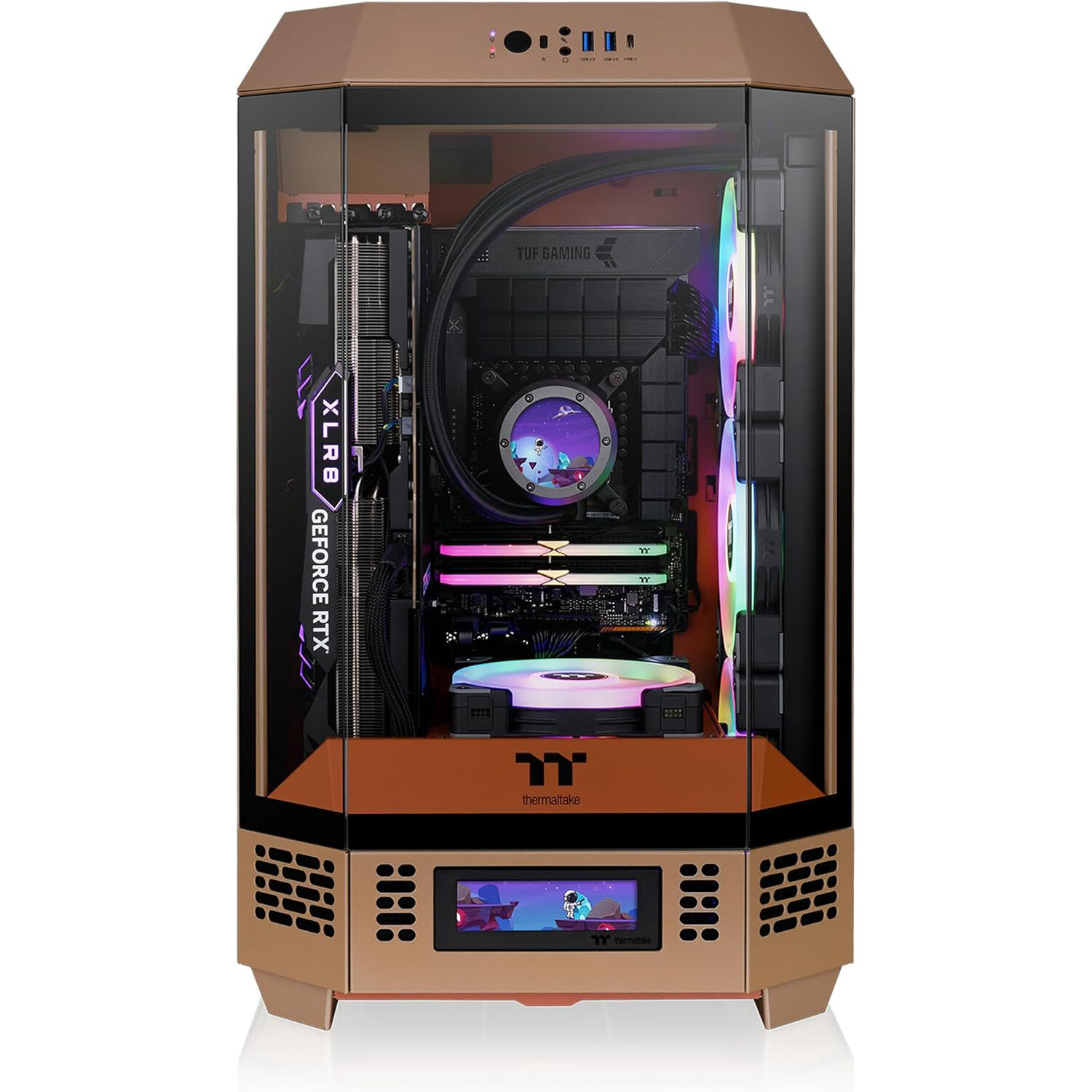 Thermaltake Tower 300 Gravel Sand Micro-ATX case with three tempered glass panels — view 5