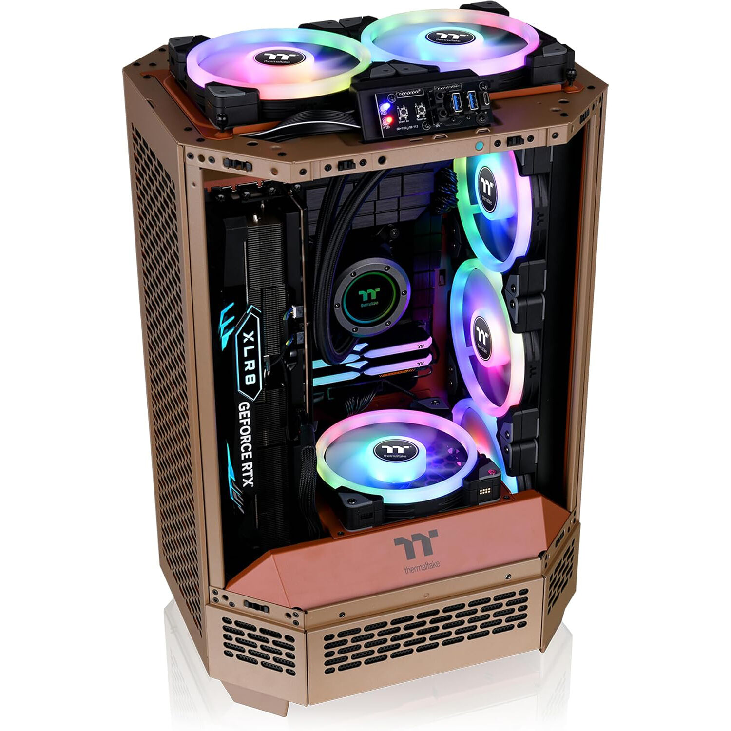 Thermaltake Tower 300 Gravel Sand Micro-ATX case with three tempered glass panels — view 6