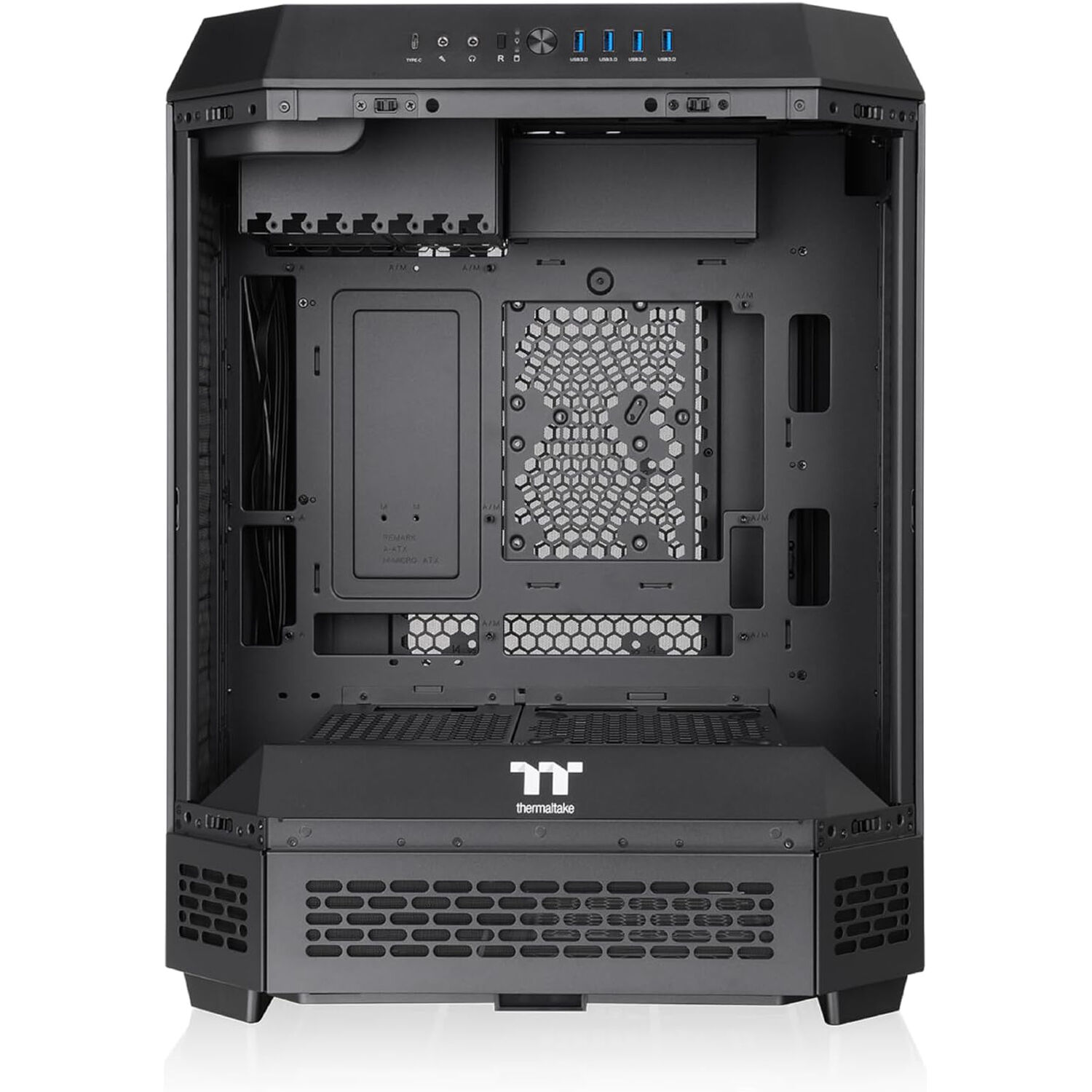 Thermaltake Tower 600 Black mid tower PC case with vertical layout and tempered glass panels — view 2