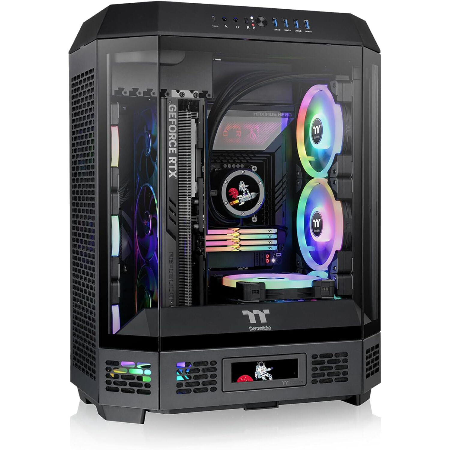 Thermaltake Tower 600 Black mid tower PC case with vertical layout and tempered glass panels — view 6