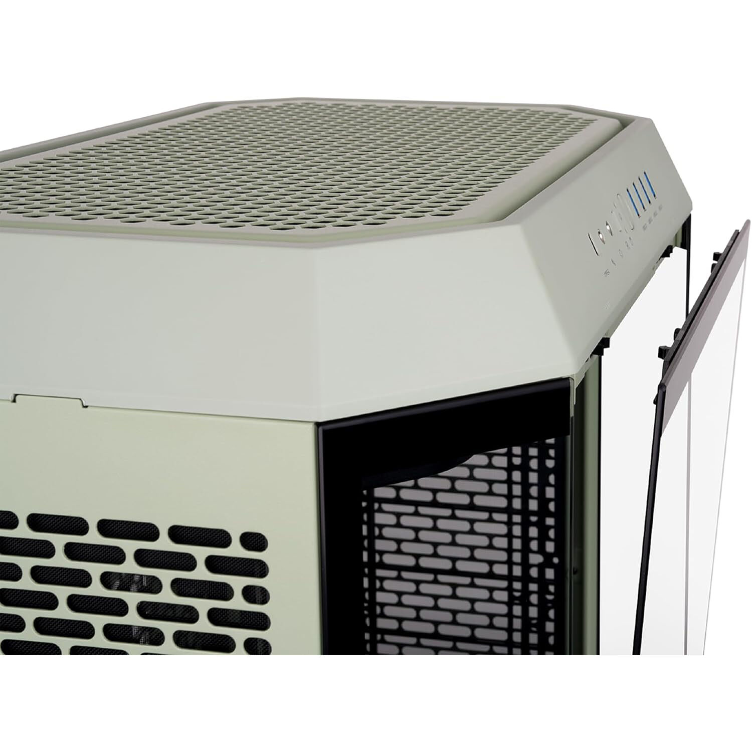 Thermaltake Tower 600 Matcha Green mid-tower ATX case with vertical layout and tempered glass panels — view 5