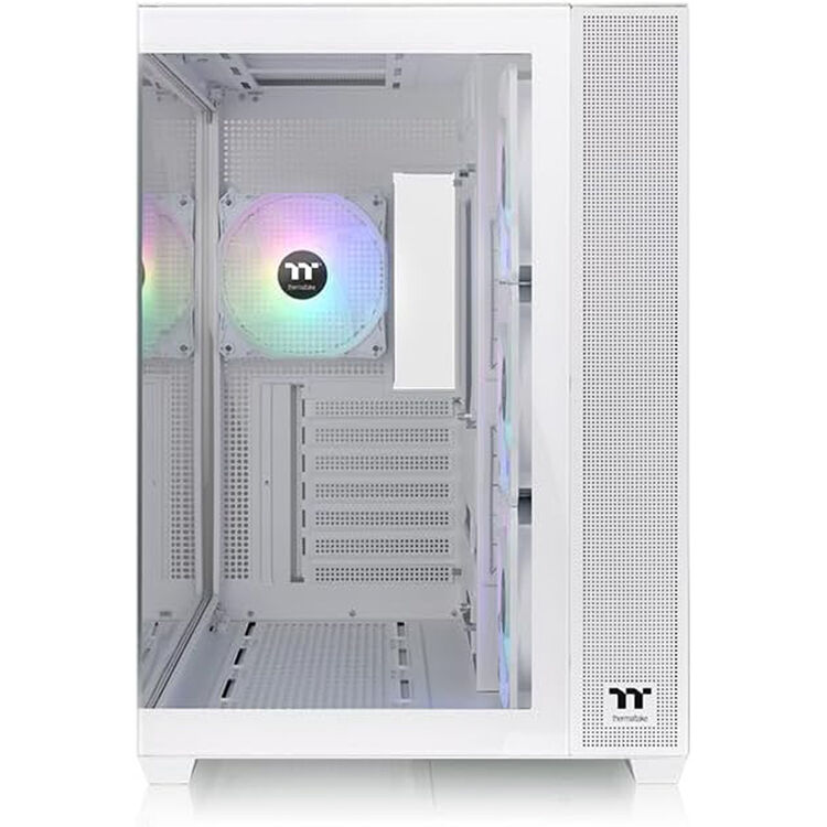 Thermaltake View 380 TG ARGB White mid tower case with dual-chamber layout and four ARGB fans — view 2