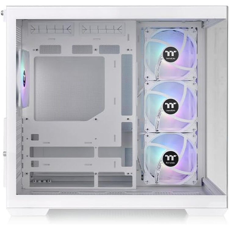 Thermaltake View 380 TG ARGB White mid tower case with dual-chamber layout and four ARGB fans — view 4
