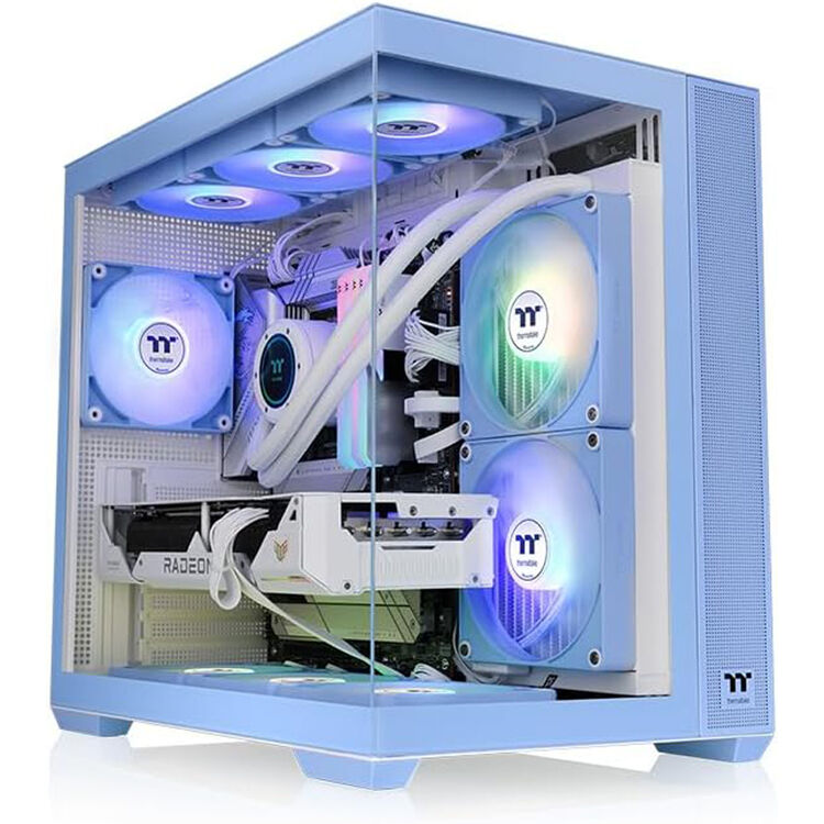 Thermaltake View 380 TG ARGB Blue mid tower case with tempered glass and four ARGB fans — view 7