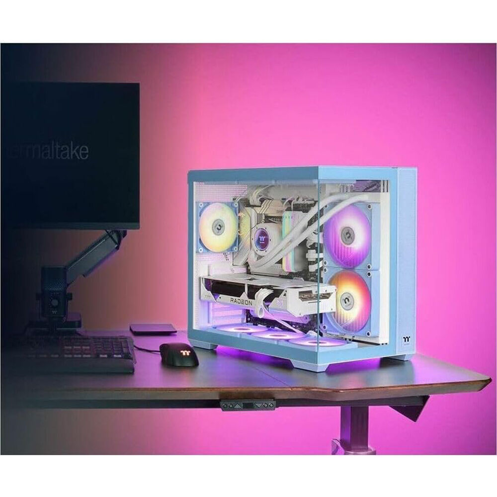 Thermaltake View 380 TG ARGB Blue mid tower case with tempered glass and four ARGB fans — view 8