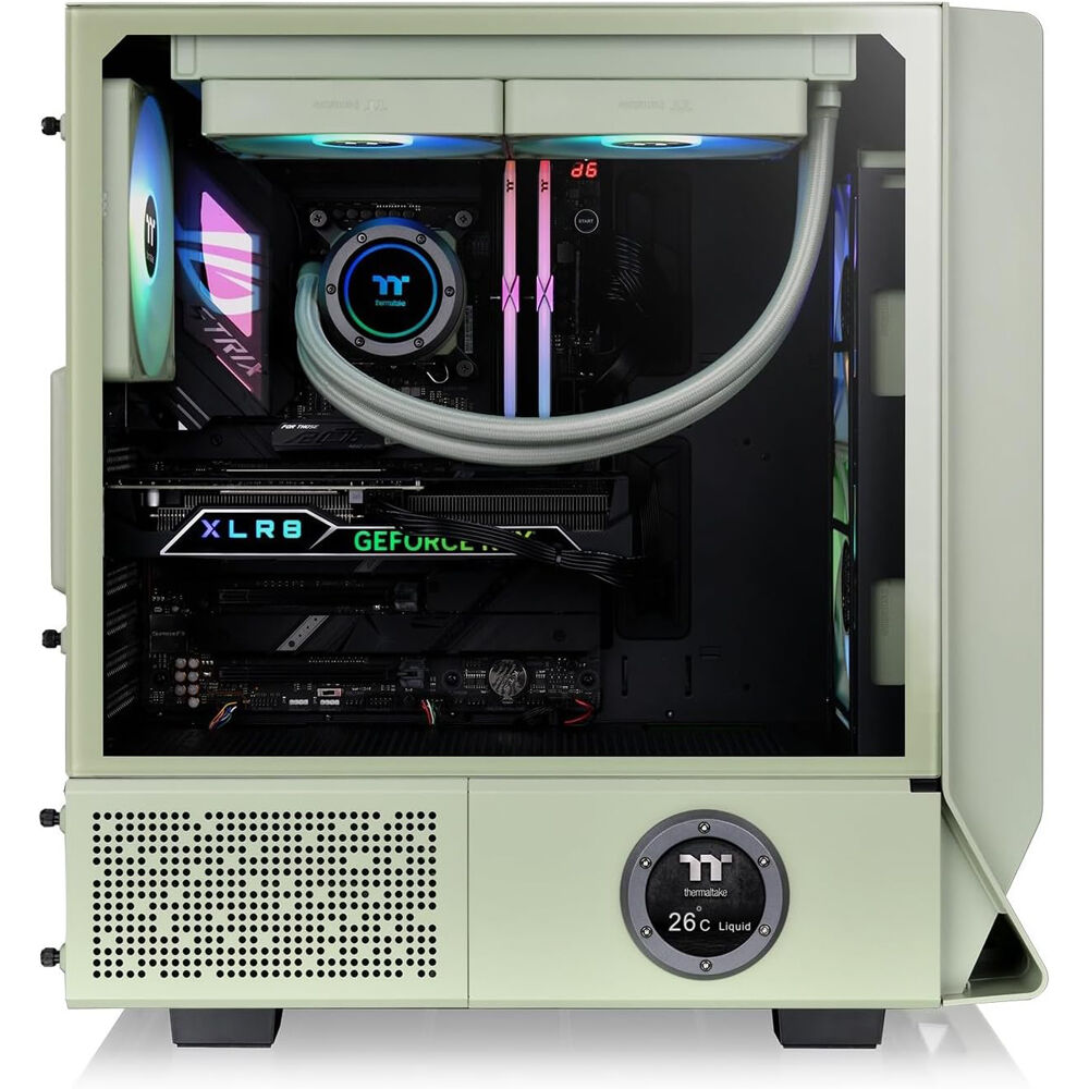 Thermaltake Ceres 350 MX Matcha Green ATX mid tower case with hidden-connector support and front fans — view 10