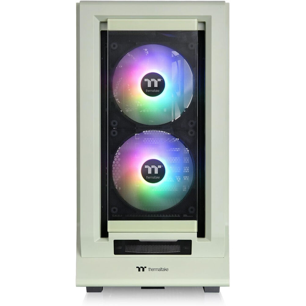 Thermaltake Ceres 350 MX Matcha Green ATX mid tower case with hidden-connector support and front fans — view 2