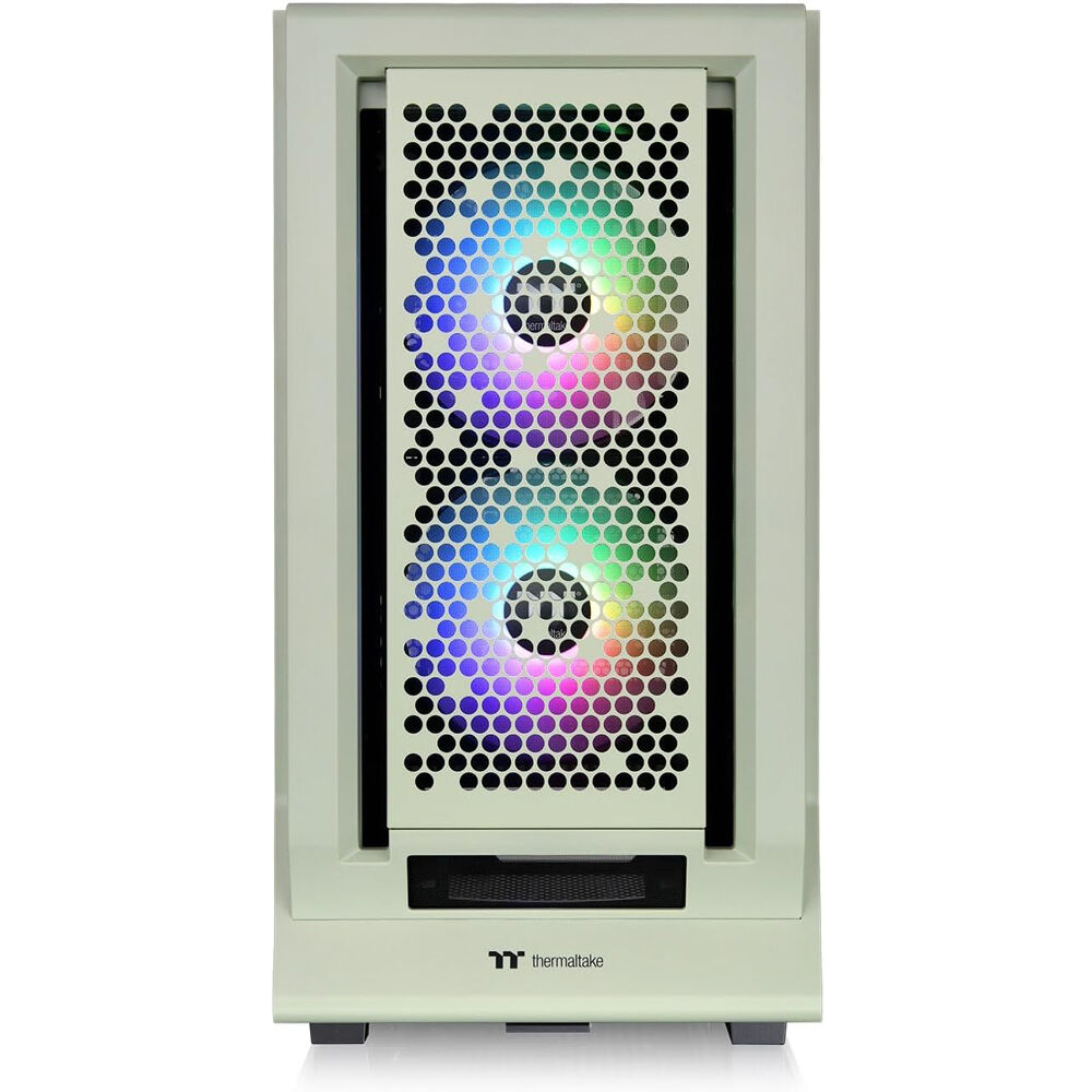 Thermaltake Ceres 350 MX Matcha Green ATX mid tower case with hidden-connector support and front fans — view 3