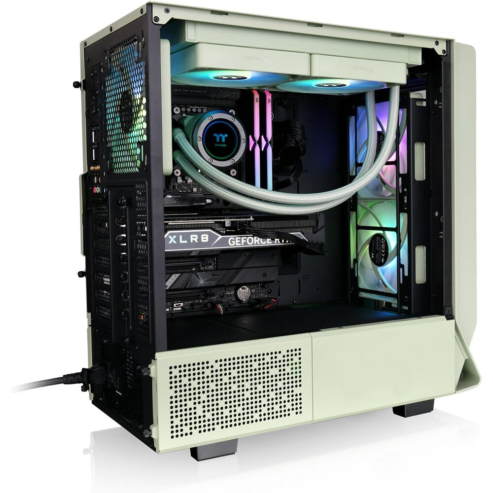 Thermaltake Ceres 350 MX Matcha Green ATX mid tower case with hidden-connector support and front fans — view 9