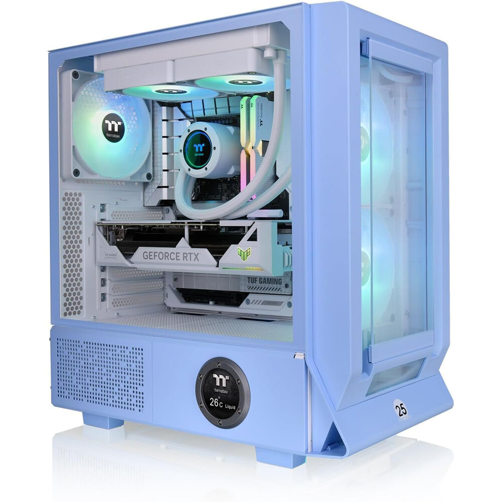 Thermaltake Ceres 350 MX Hydrangea Blue ATX mid tower chassis with Hidden-Connector support and front mesh panels — view 8