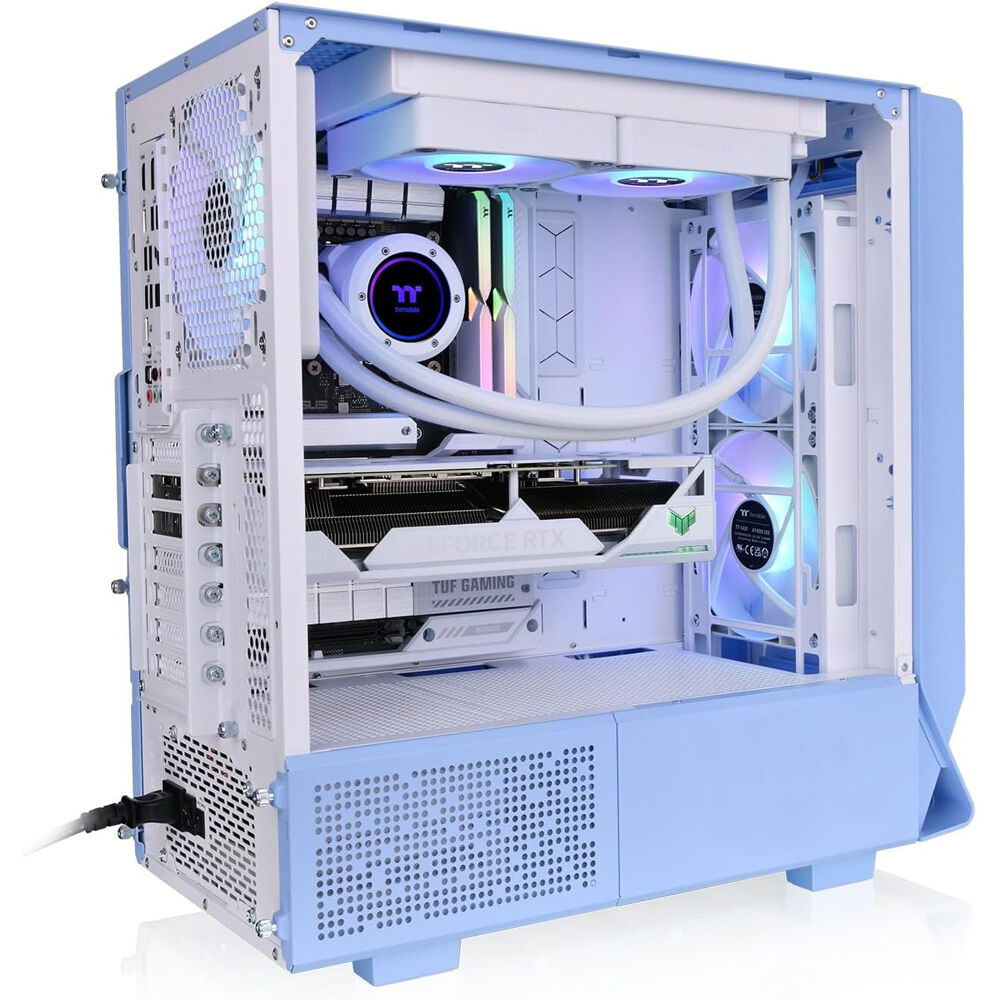 Thermaltake Ceres 350 MX Hydrangea Blue ATX mid tower chassis with Hidden-Connector support and front mesh panels — view 9