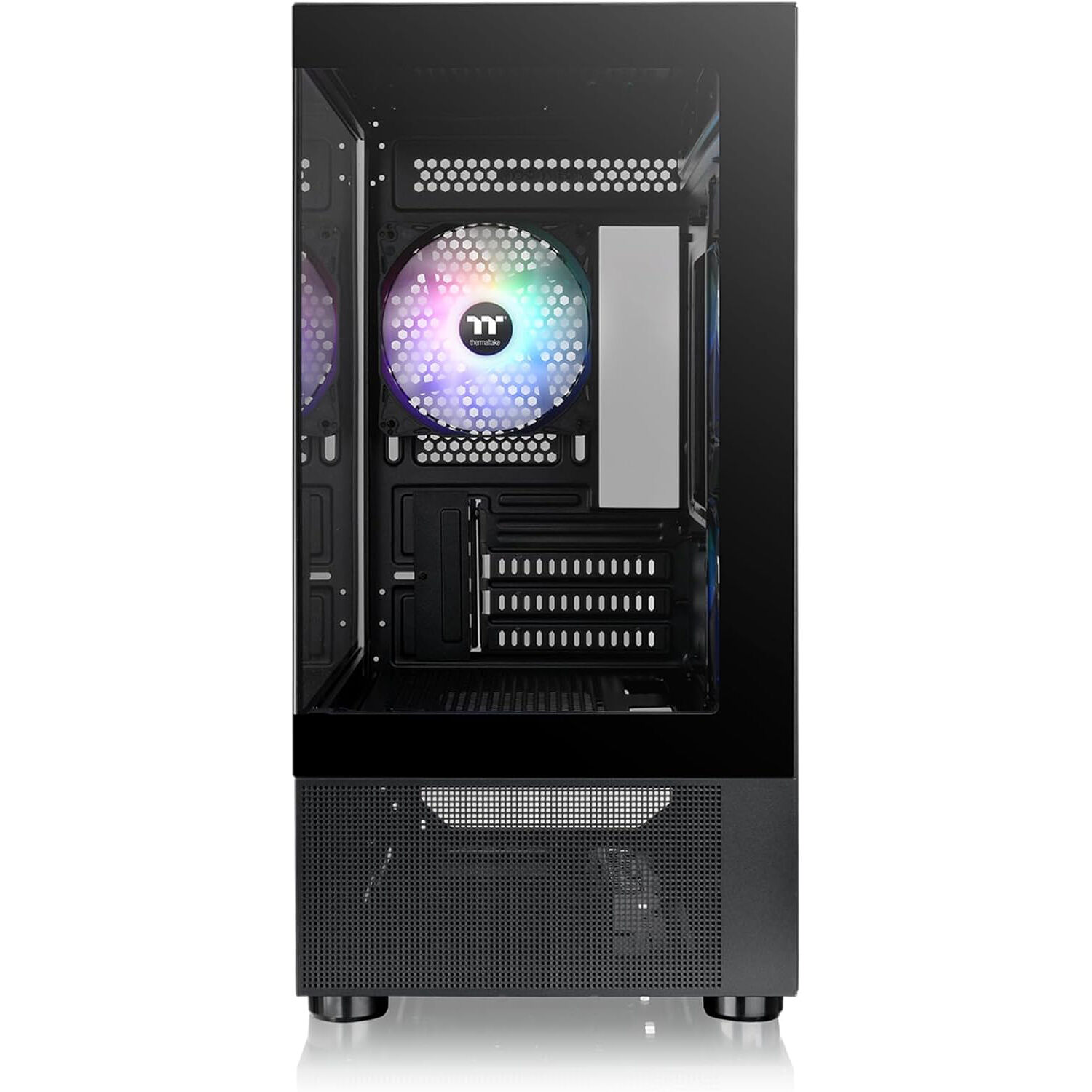 Thermaltake View 170 TG ARGB Black Micro-ATX case with tempered glass panels and three RGB fans — view 2