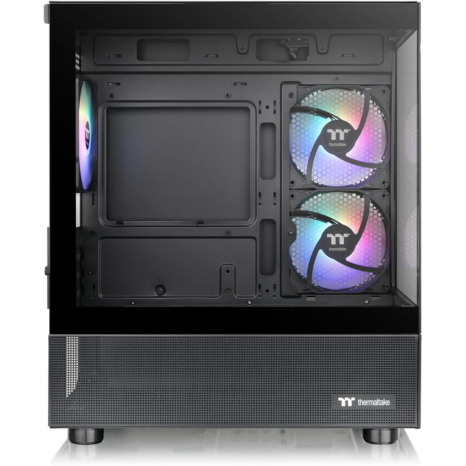Thermaltake View 170 TG ARGB Black Micro-ATX case with tempered glass panels and three RGB fans — view 4