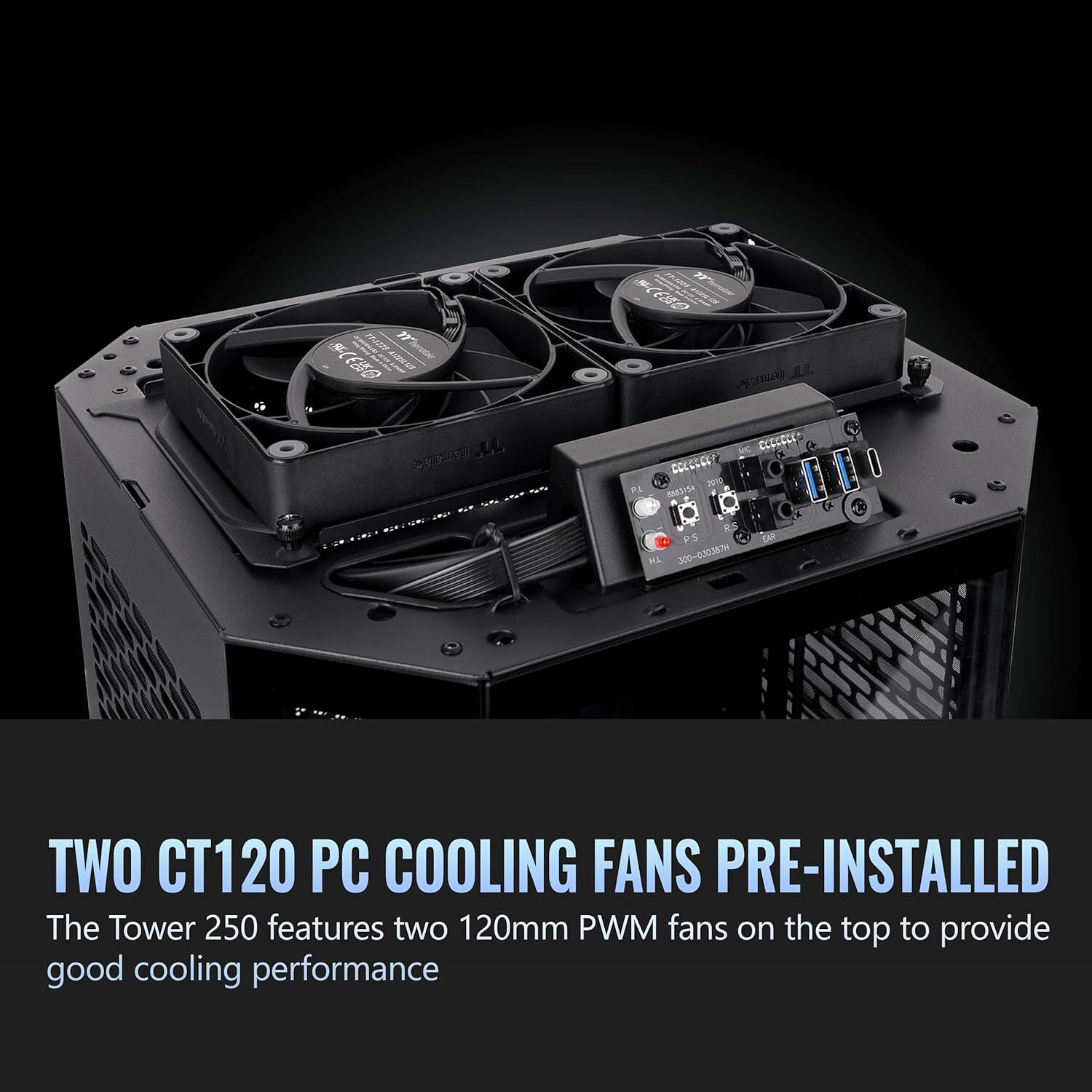 Thermaltake Tower 250 Black mini tower PC case with octagonal design and tempered glass side panel — view 4