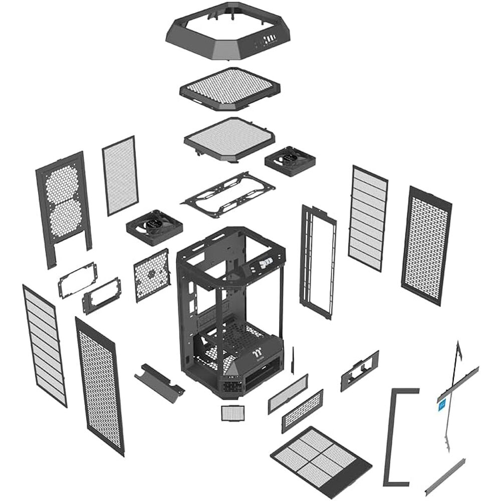 Thermaltake Tower 250 Black mini tower PC case with octagonal design and tempered glass side panel — view 6