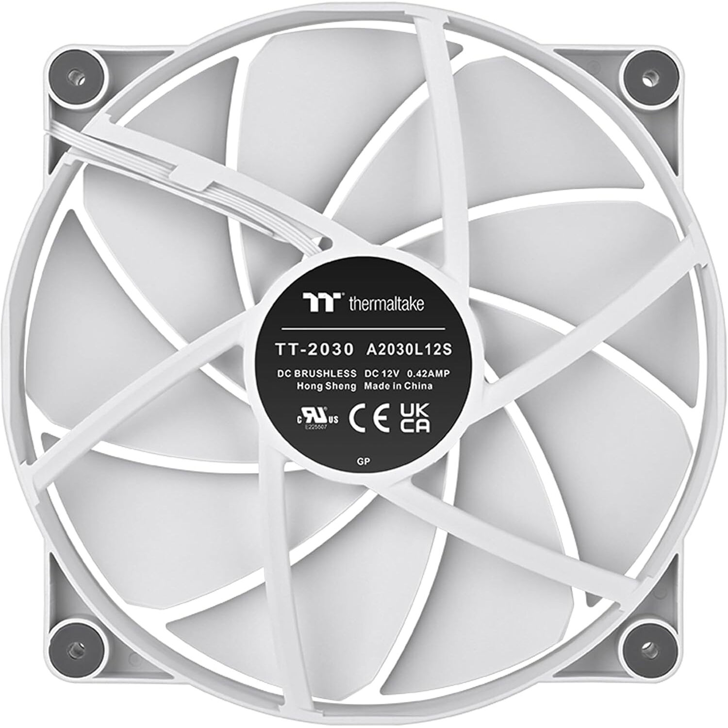 Thermaltake CT200 white 200 mm PWM case fan for high-airflow intake cooling — view 4