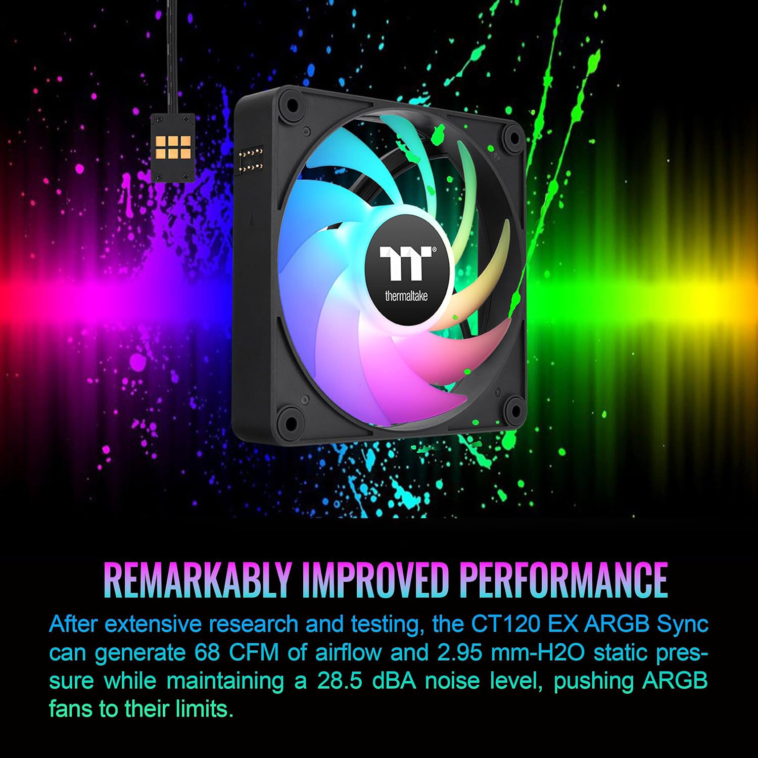 Thermaltake CT120 EX ARGB 3-pack 120 mm case fans with magnetic connection and ARGB lighting — view 4