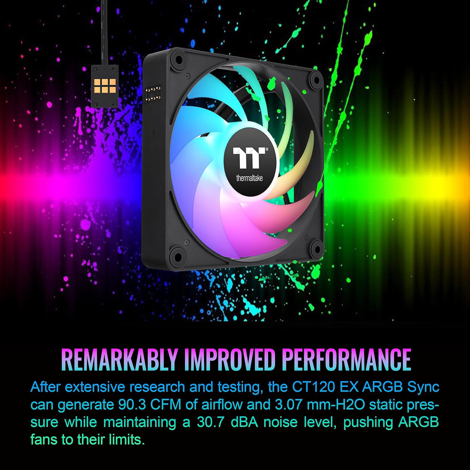 Thermaltake CT140 EX ARGB 3-pack black 140 mm case fans with magnetic daisy-chain connection — view 5