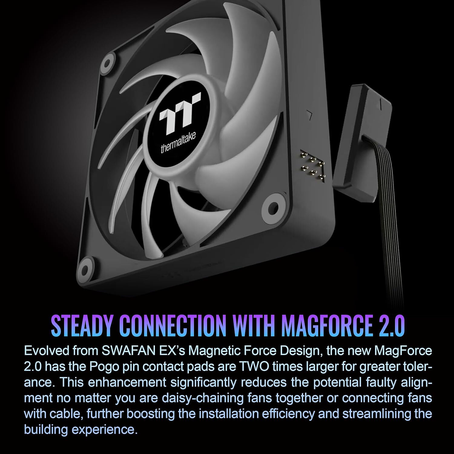 Thermaltake CT140 EX ARGB 3-pack black 140 mm case fans with magnetic daisy-chain connection — view 7