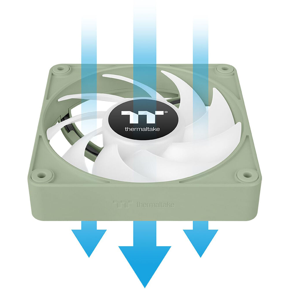 Thermaltake CT140 EX ARGB Fan Green 3-pack 140 mm cooling fans with ARGB lighting — view 4