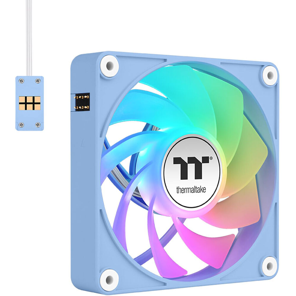 Thermaltake CT120 EX Reverse Blue 3-pack 120 mm ARGB case fans with reverse blade design — view 3