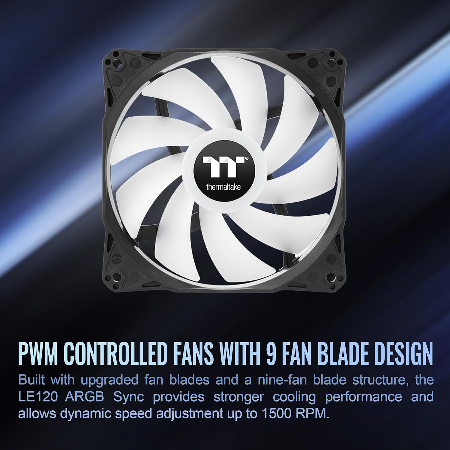 Thermaltake LE120 ARGB PWM 120 mm fan 3 pack with synchronized lighting — view 3