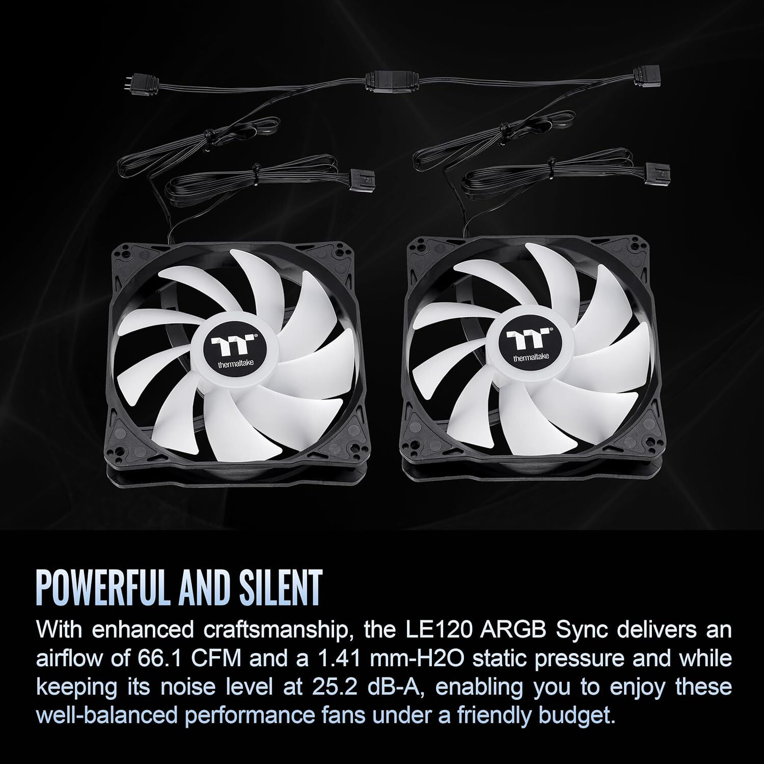 Thermaltake LE120 ARGB PWM 120 mm fan 3 pack with synchronized lighting — view 4