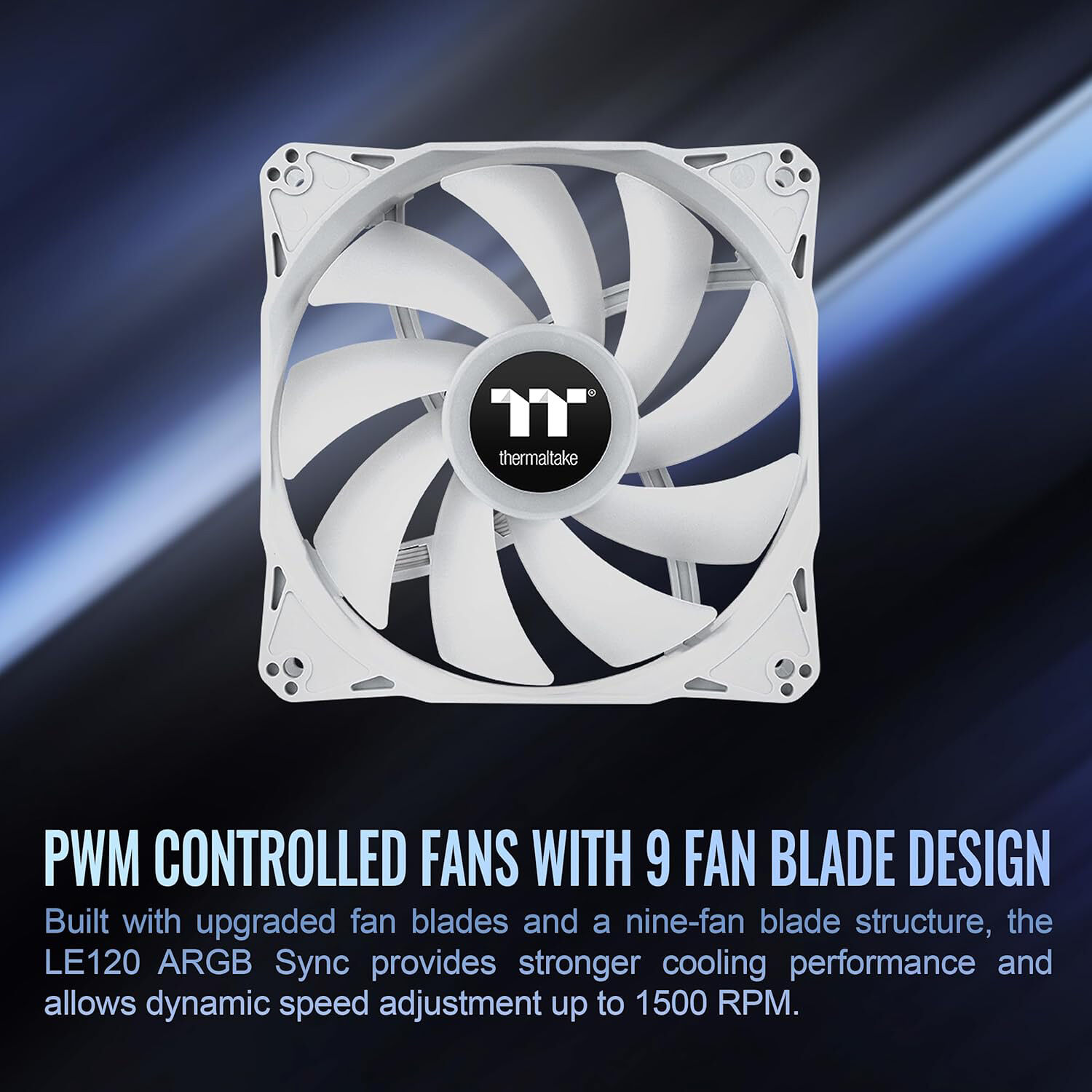 Thermaltake LE120 ARGB PWM white 3-pack 120 mm case fans — view 3