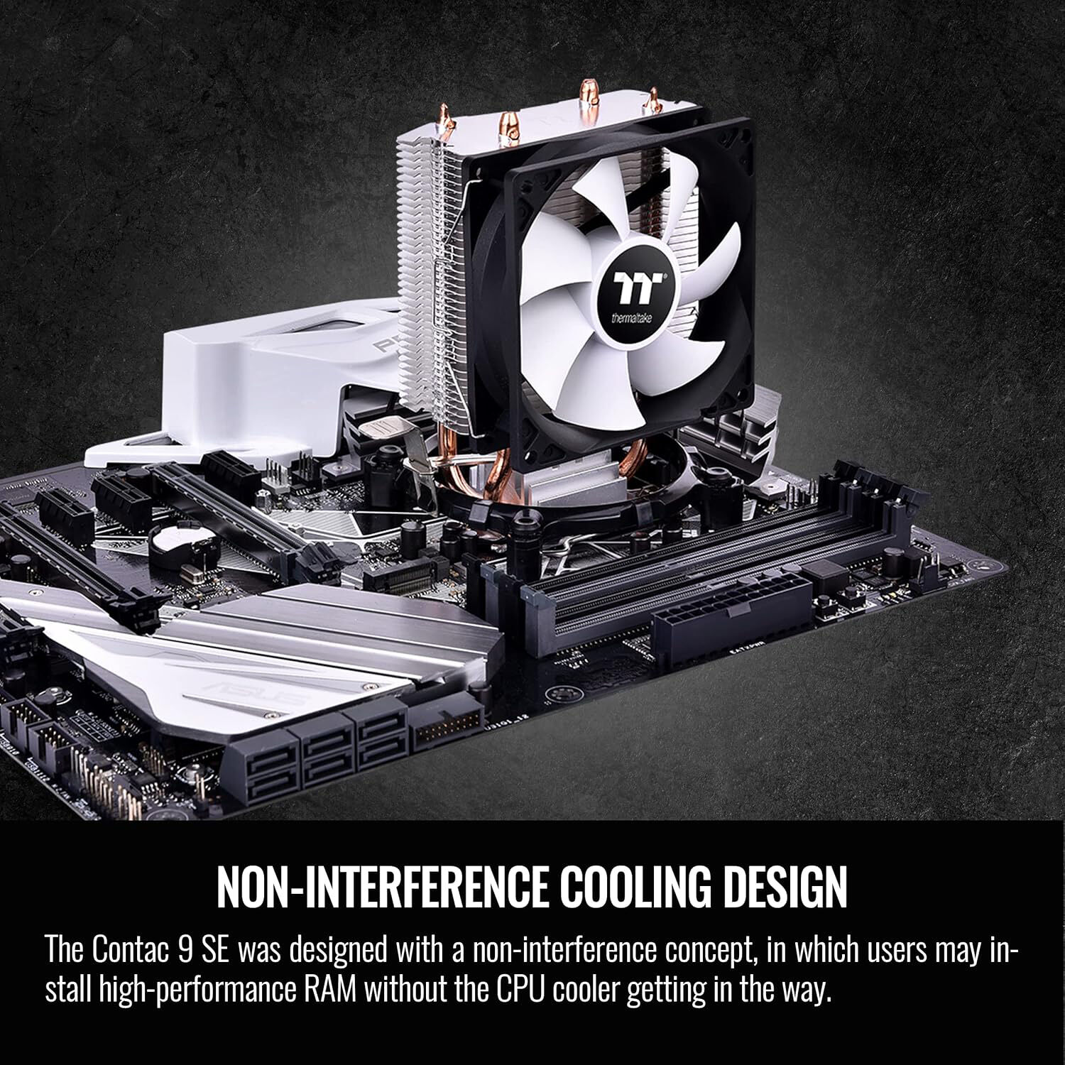 Thermaltake Contac 9 SE white CPU air cooler with 92 mm PWM fan and direct-touch heatpipes — view 9