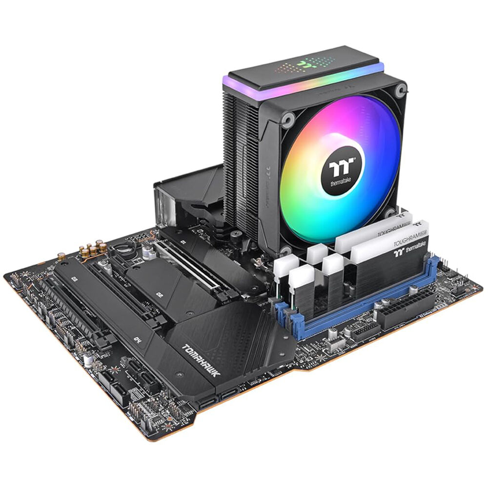 Thermaltake ASTRIA 200 ARGB CPU cooler with glowing top cover and 120 mm fan — view 5