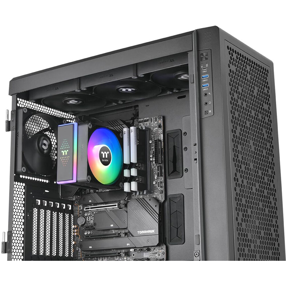 Thermaltake ASTRIA 200 ARGB CPU cooler with glowing top cover and 120 mm fan — view 6