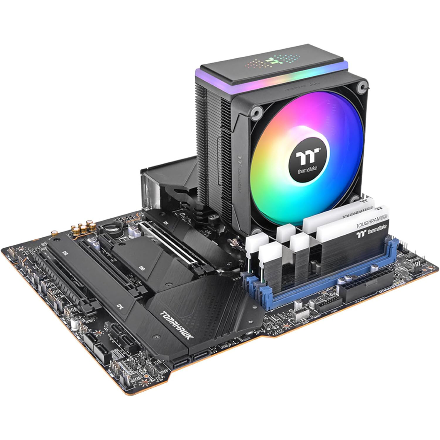 Thermaltake ASTRIA 400 ARGB CPU cooler with 120 mm fan, six copper heat pipes, and glowing top cover — view 5