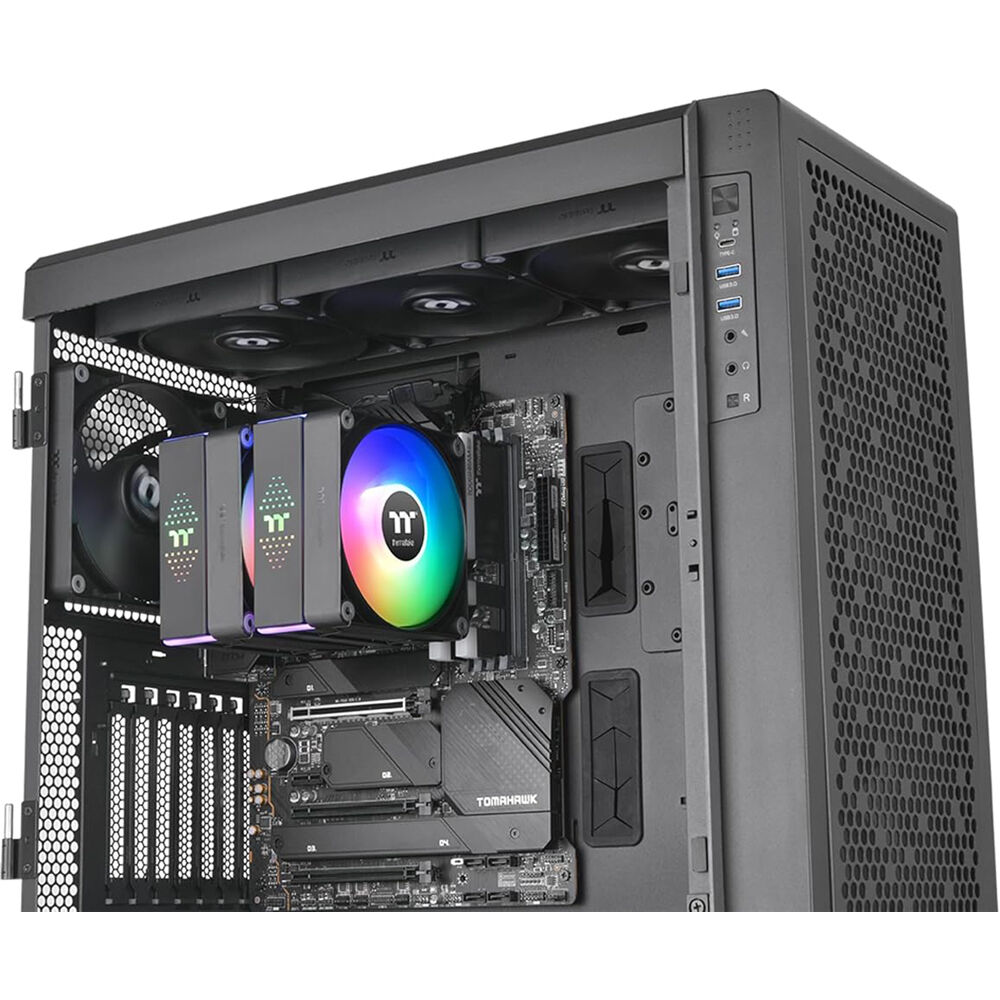 Thermaltake ASTRIA 600 ARGB tower CPU cooler with 120 mm fan and glowing top cover — view 6