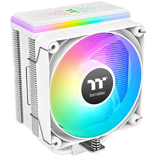 Thermaltake Astria 400 White ARGB CPU cooler with 120mm fan, six copper heat pipes, and white finish — view 2