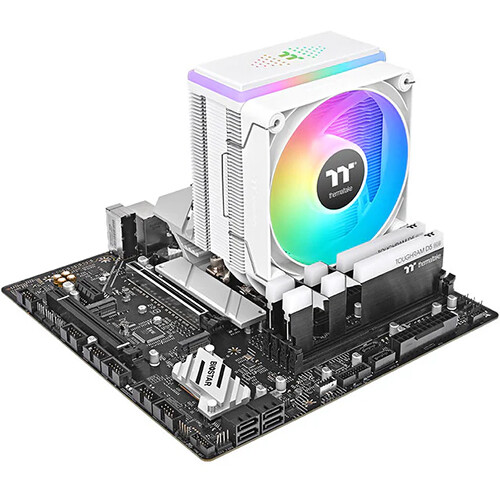 Thermaltake Astria 400 White ARGB CPU cooler with 120mm fan, six copper heat pipes, and white finish — view 6