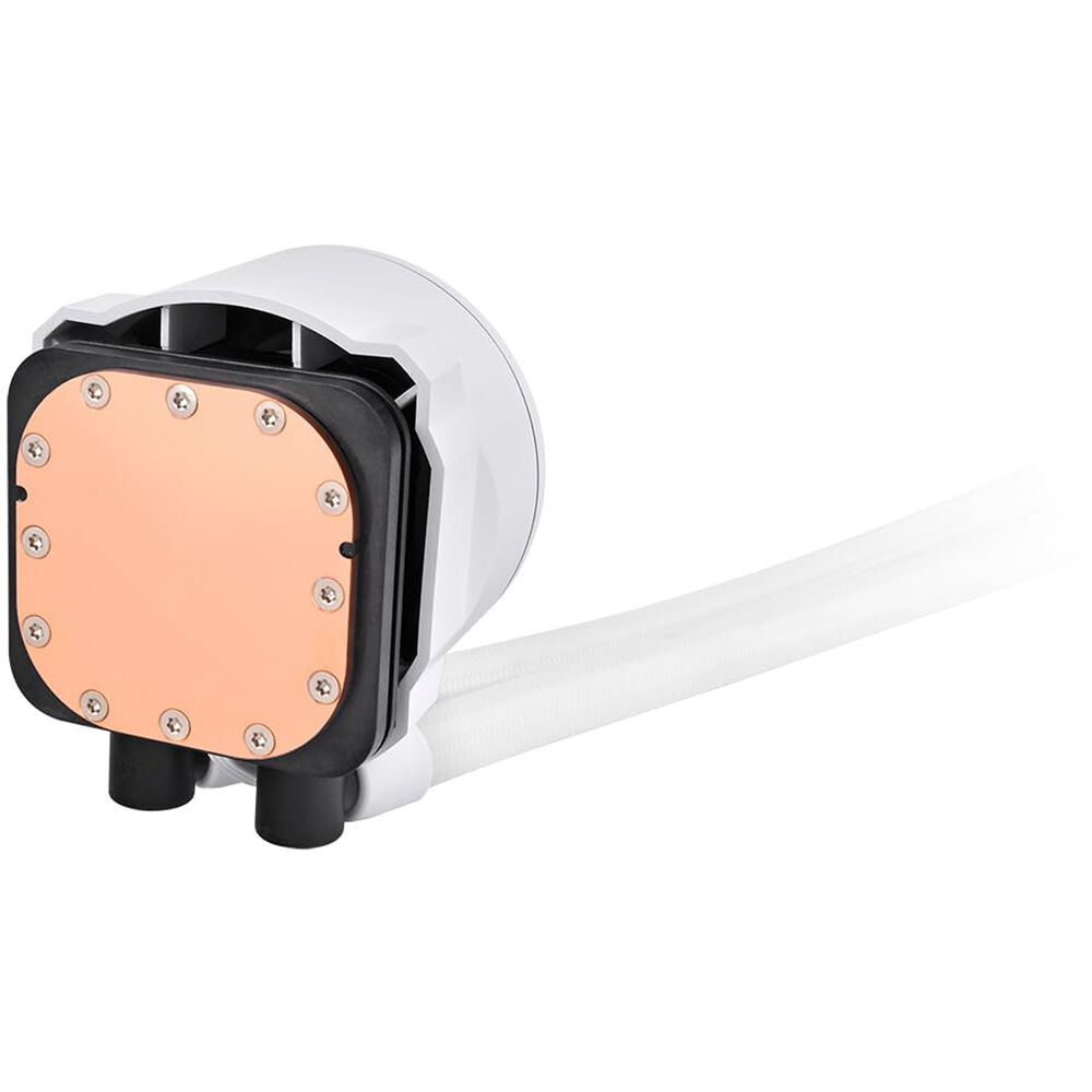 Thermaltake TH120 V2 ARGB Snow 120 mm all-in-one liquid CPU cooler with white radiator and infinity mirror cap — view 5