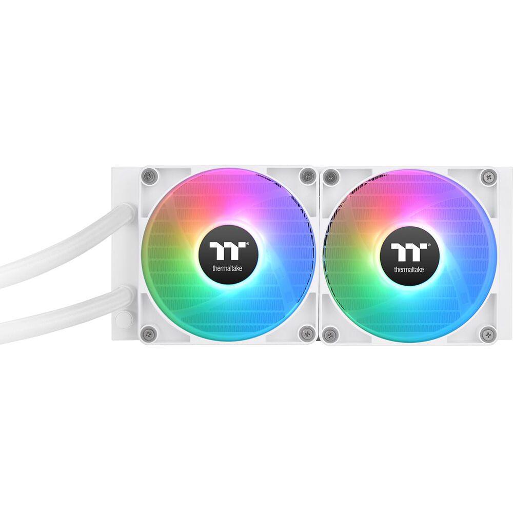 Thermaltake TH240 V2 ARGB Snow 240 mm white liquid CPU cooler with infinity mirror lighting and dual ARGB fans — view 2