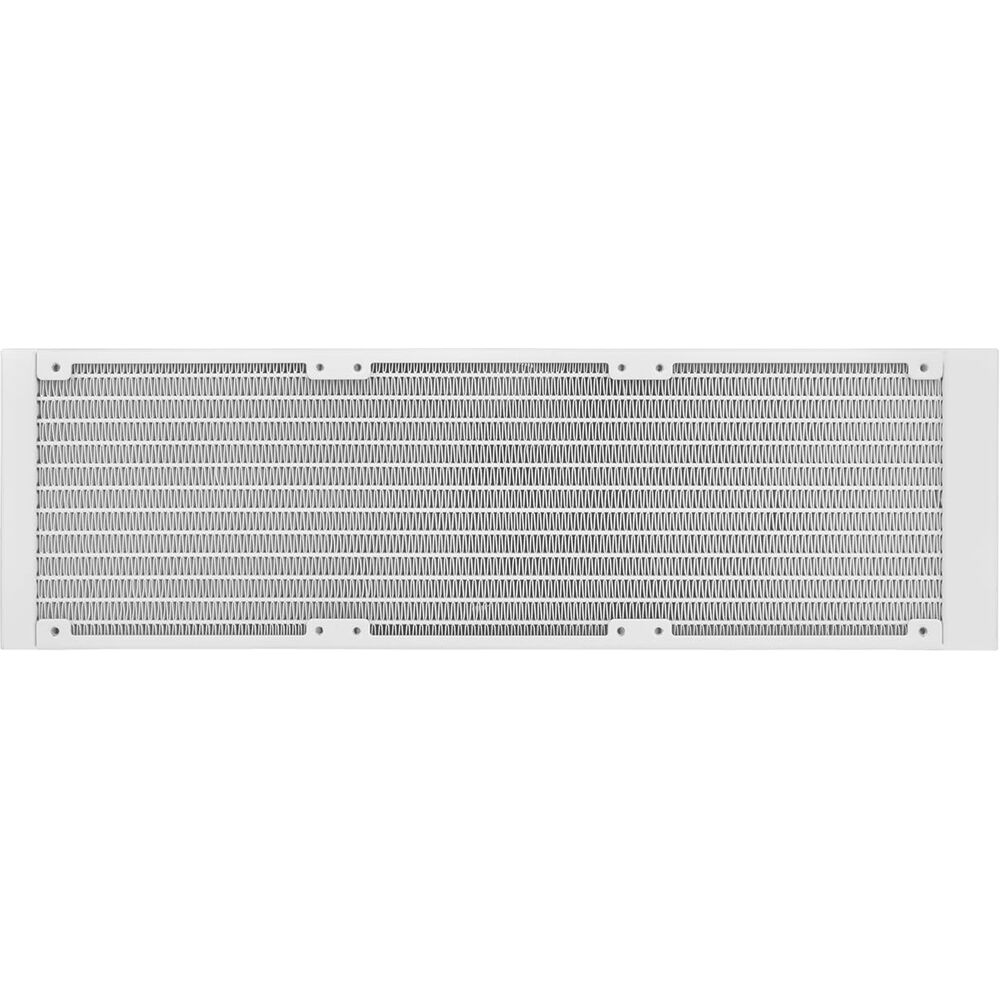 Thermaltake TH360 V2 ARGB Snow 360 mm liquid CPU cooler with three white ARGB fans and infinity mirror pump cap — view 3