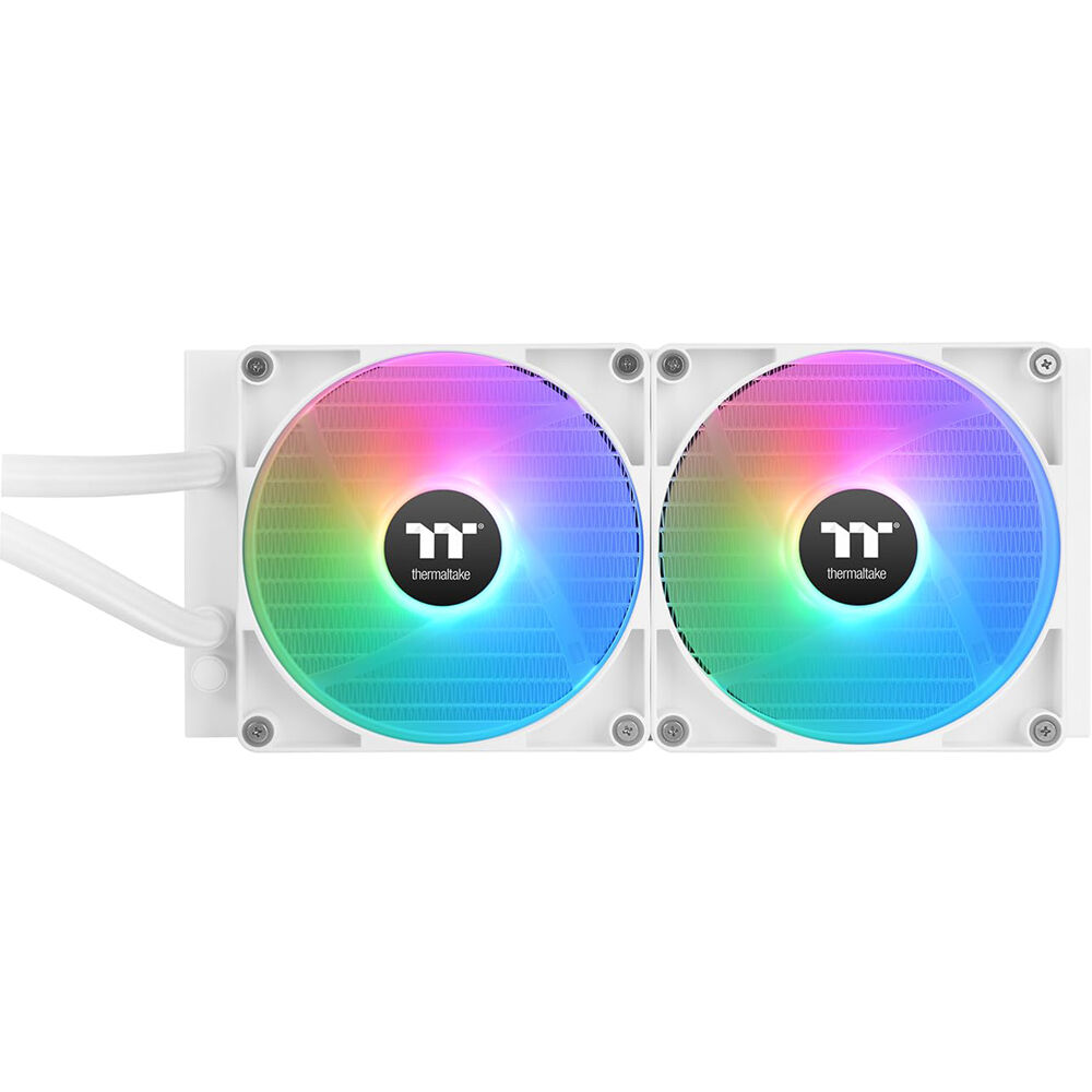 Thermaltake TH280 V2 ARGB Snow 280 mm white liquid CPU cooler with infinity mirror pump cap and dual ARGB fans — view 2