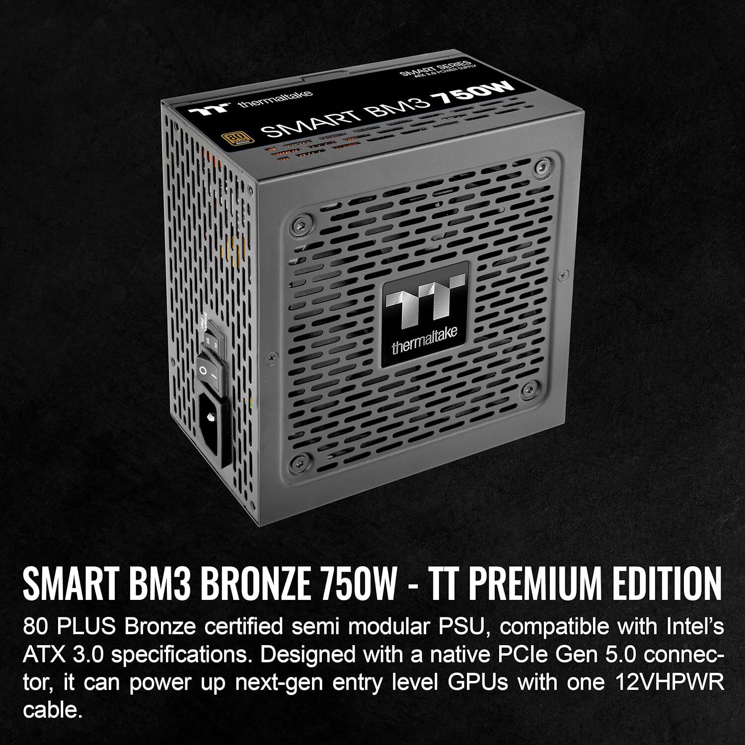 Thermaltake Smart BM3 750W 80 PLUS Bronze semi-modular ATX power supply — view 2