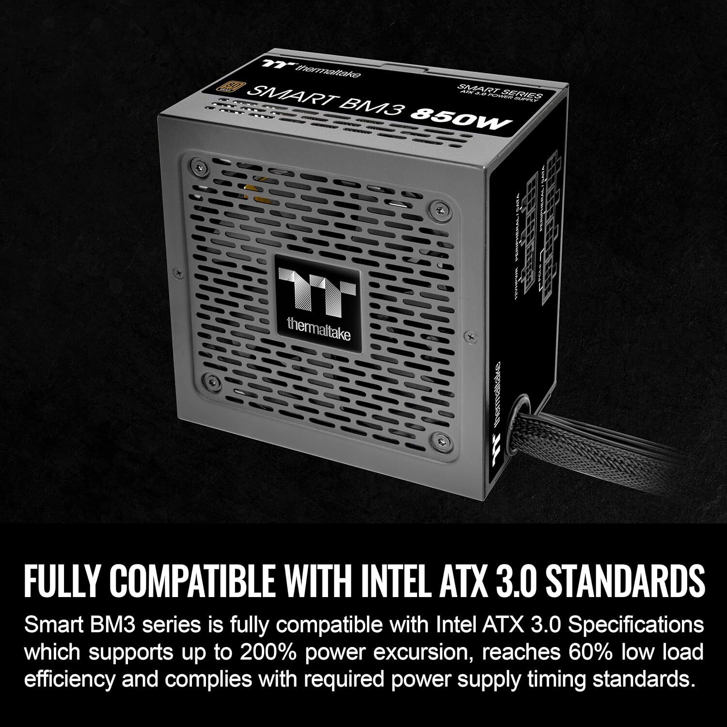 Thermaltake Smart BM3 850W 80 PLUS Bronze semi-modular ATX 3.0 power supply — view 3