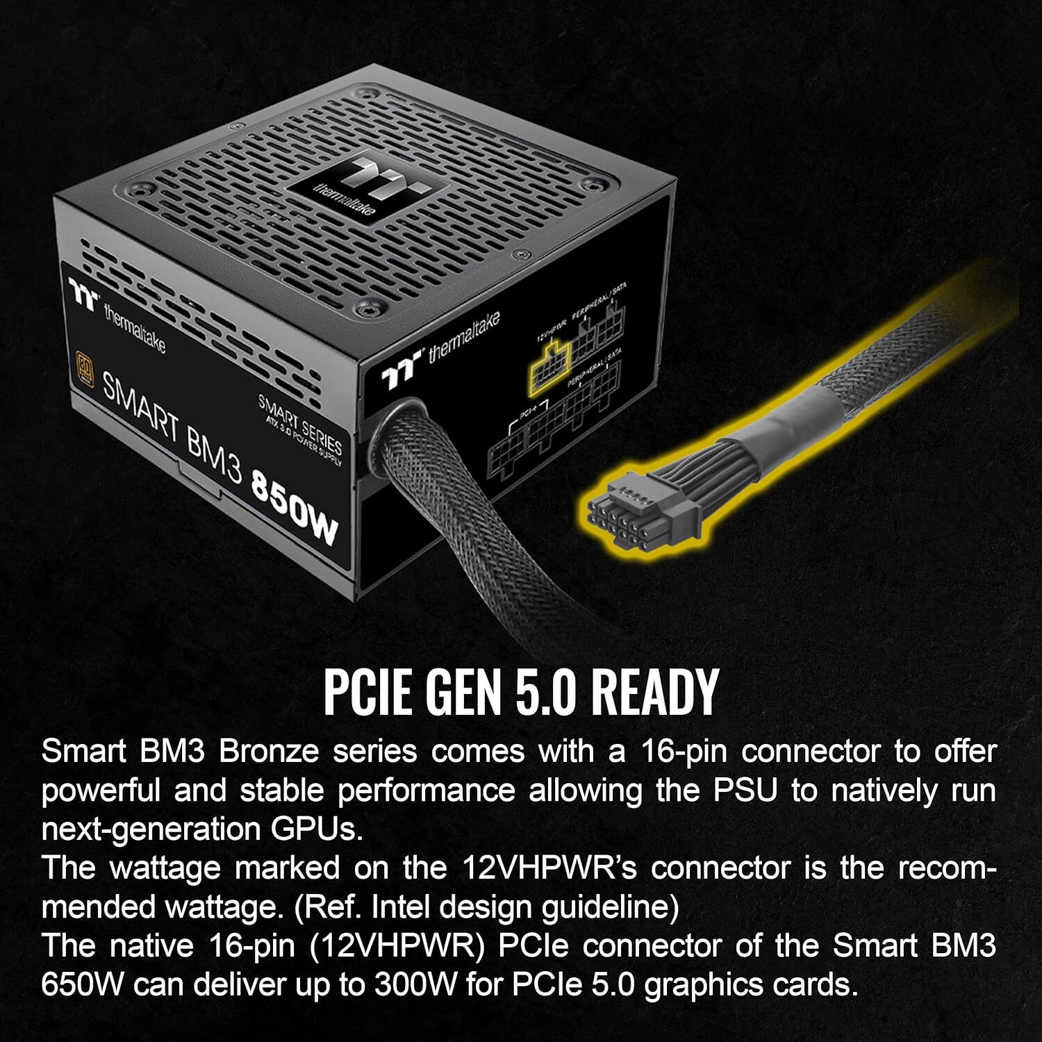Thermaltake Smart BM3 850W 80 PLUS Bronze semi-modular ATX 3.0 power supply — view 4
